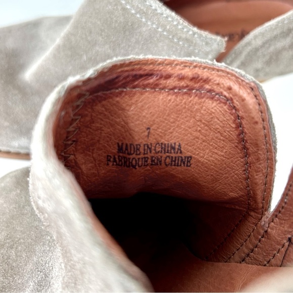 Jeffrey Campbell Rosalee Booties Block Heel Ankle Boots Gray Taupe Suede Size 7 - Picture 15 of 16